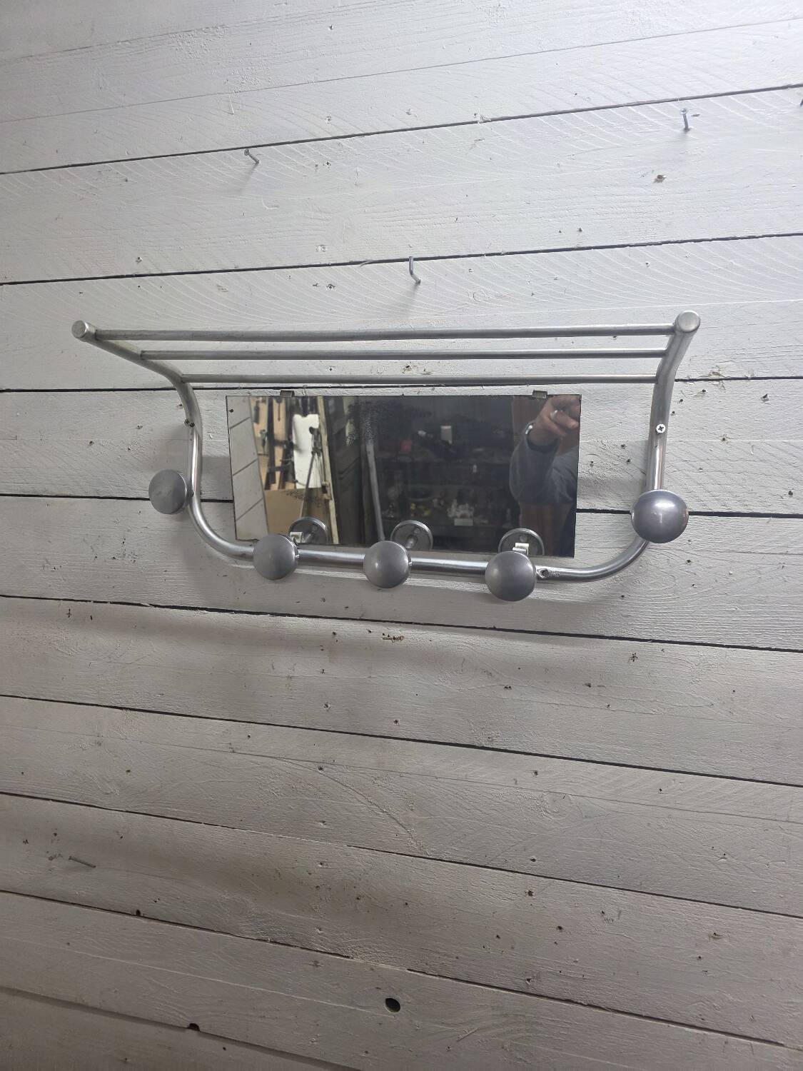 1960s aluminum coat rack