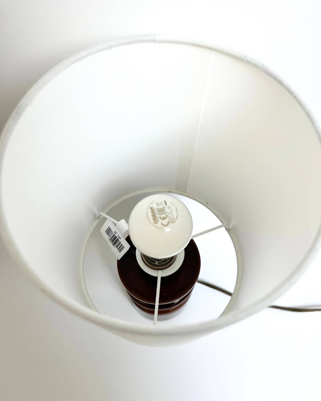 Vintage lamp in frosted brown ceramic – France circa 1970