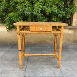 Console in cork and rattan
