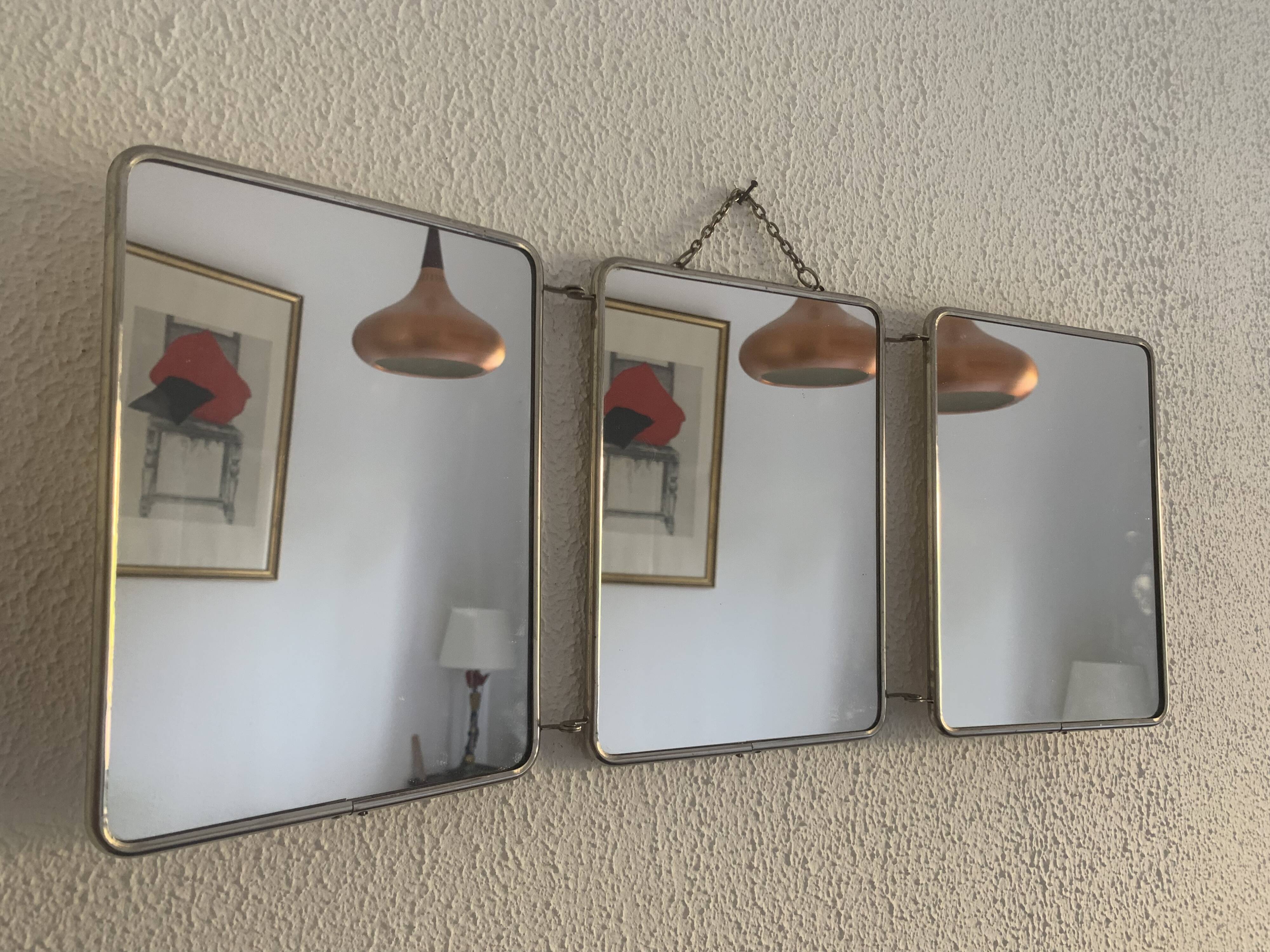 Miroir triptyque de barbier, 1960