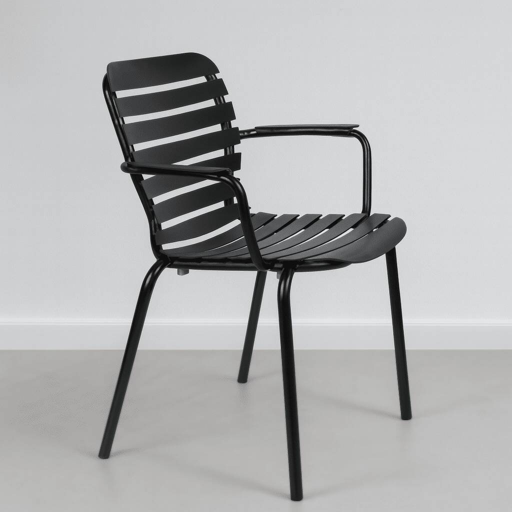 Black aluminium garden chair