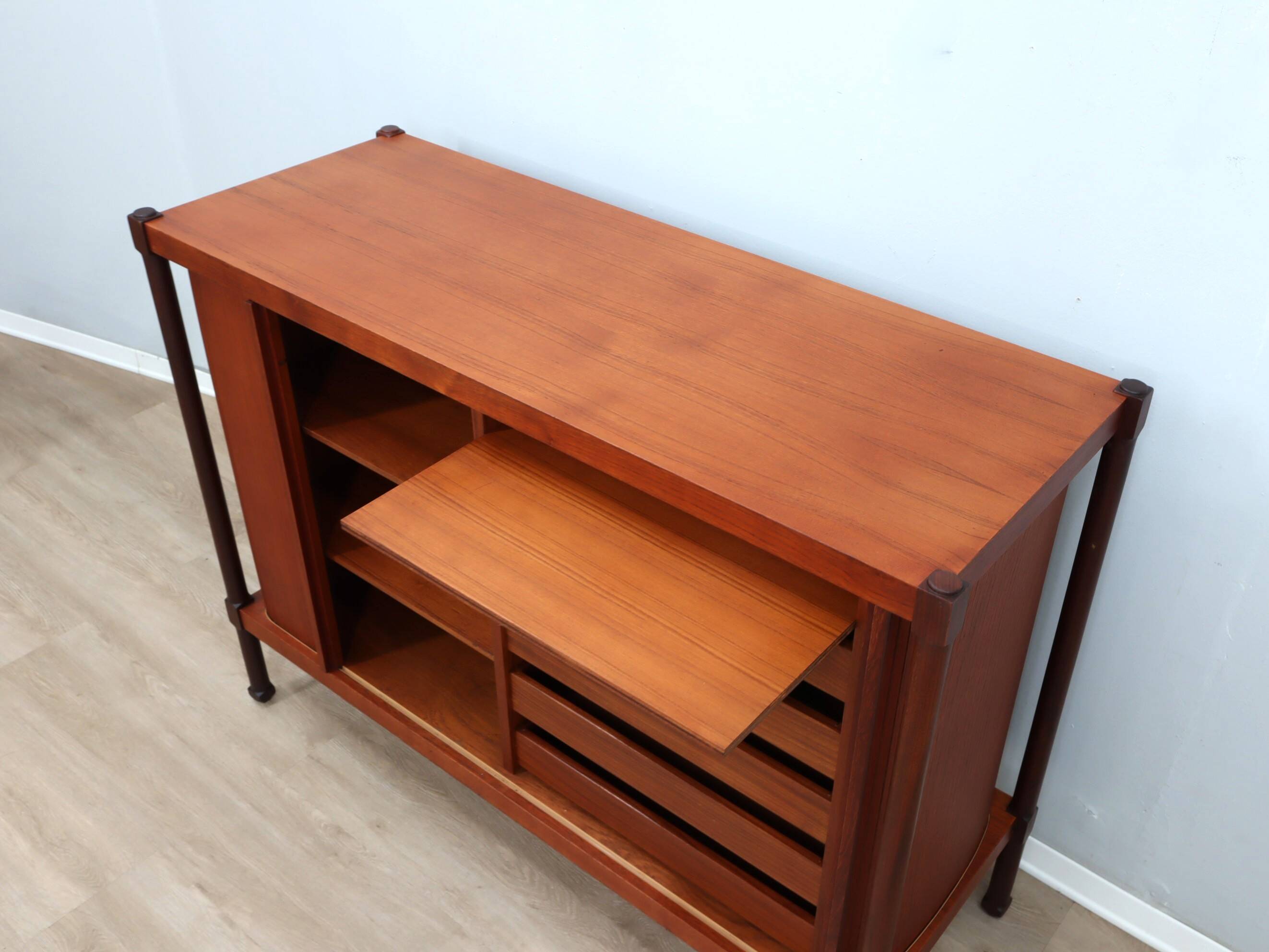 1950s mid-century teak storage cabinet bar F.lli Proserpio