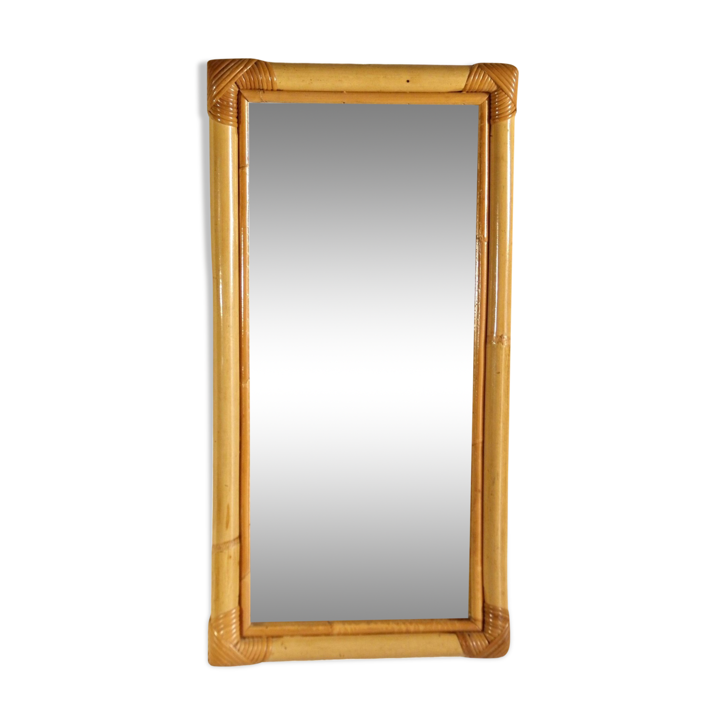 Rattan frame mirror 61 x 31 cm