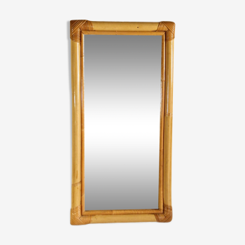 Rattan frame mirror 61 x 31 cm