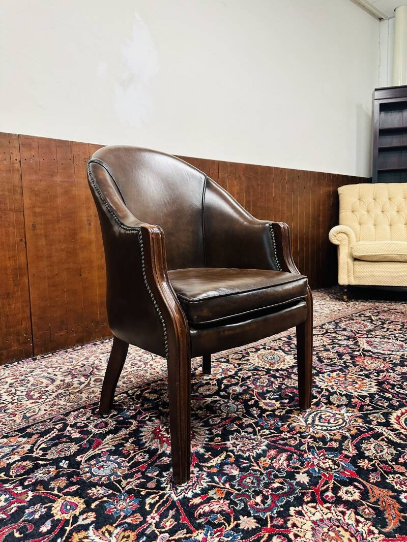 Chaise de bureau Chesterfield marron