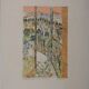 Guy BARDONE: Window open to the garden, signed original lithograph.