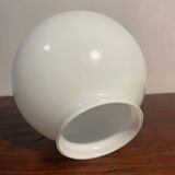 Small opaline globe table lamp with aluminum base
