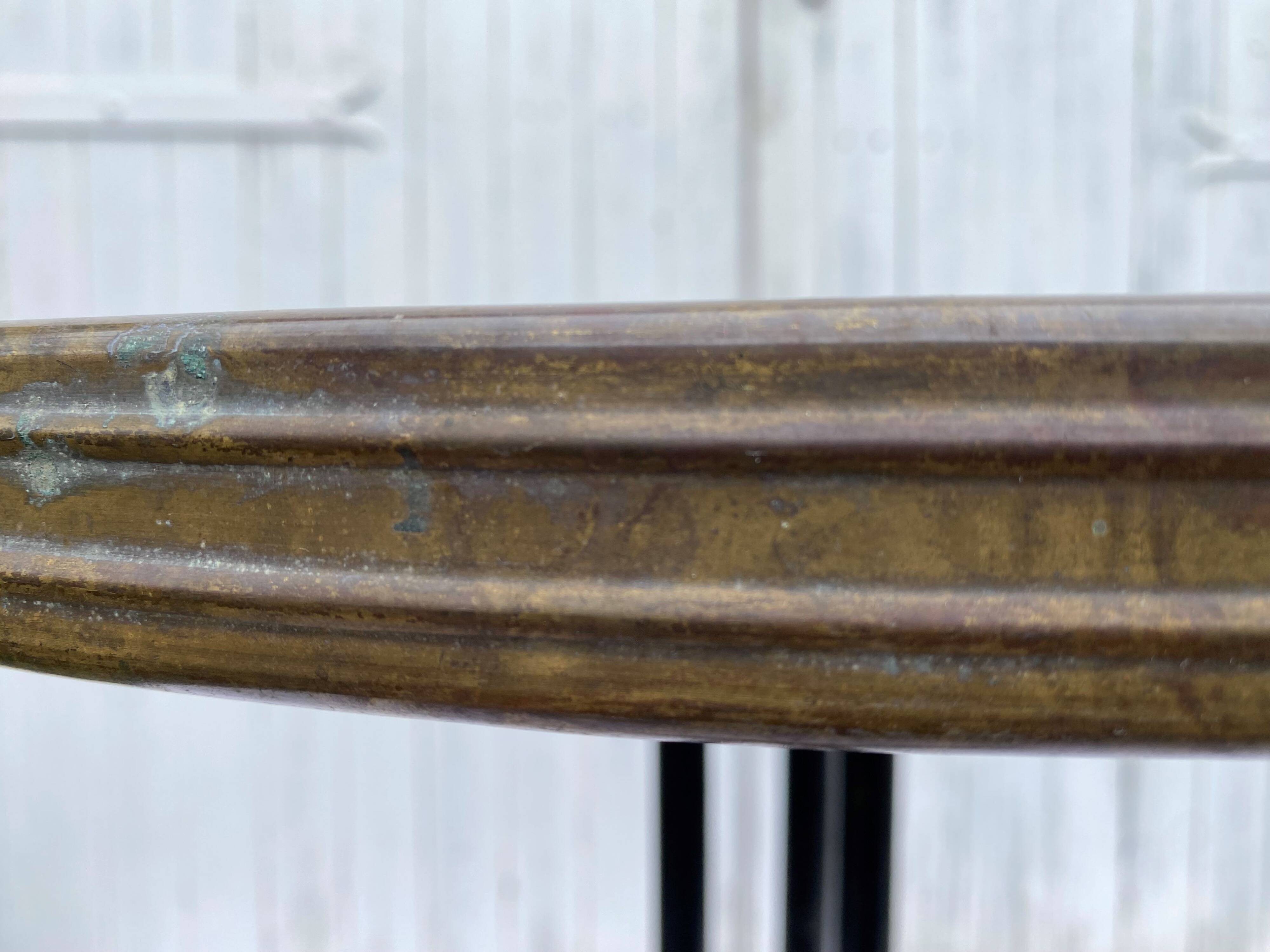 Round bistro table bar cafe terrace cast iron foot 1950