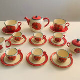 Lunéville porcelain coffee/tea service - "Poppy" collection