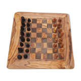 Natural olive wood chessboard