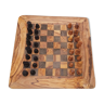 Natural olive wood chessboard