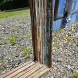 Rectangular polychrome teak mirror