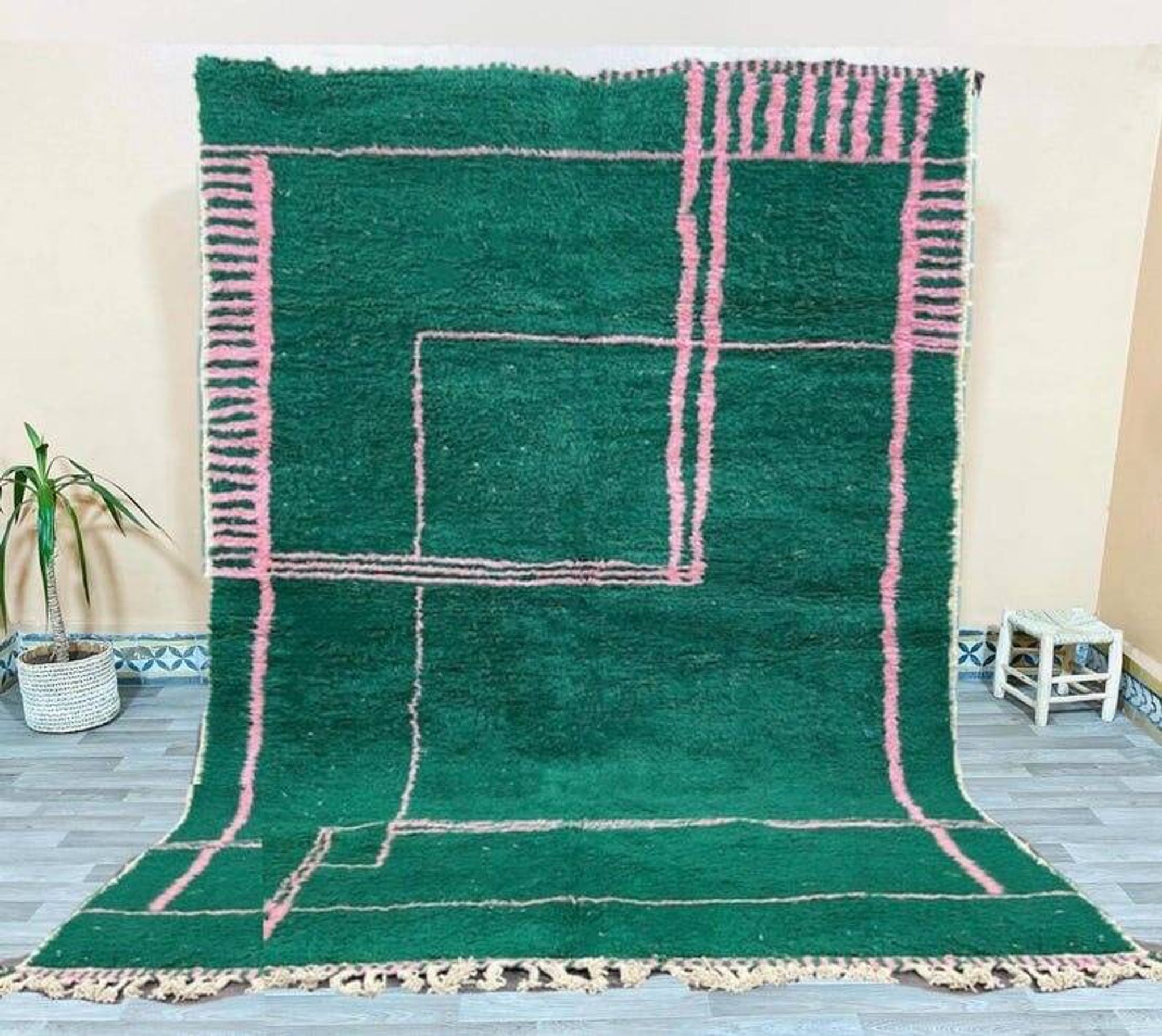 Tapis beni ouraine fait main traditionnelle taille 200 x 300 cm