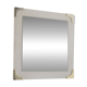 1940s/50s Scandinavian Wall Mirror with White Frame and Brass Details