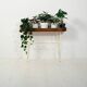 Scandinavian oval planter in metal and teak
