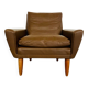 Vintage retro Danish mid-century G. Thams club chair in brown leather 60s