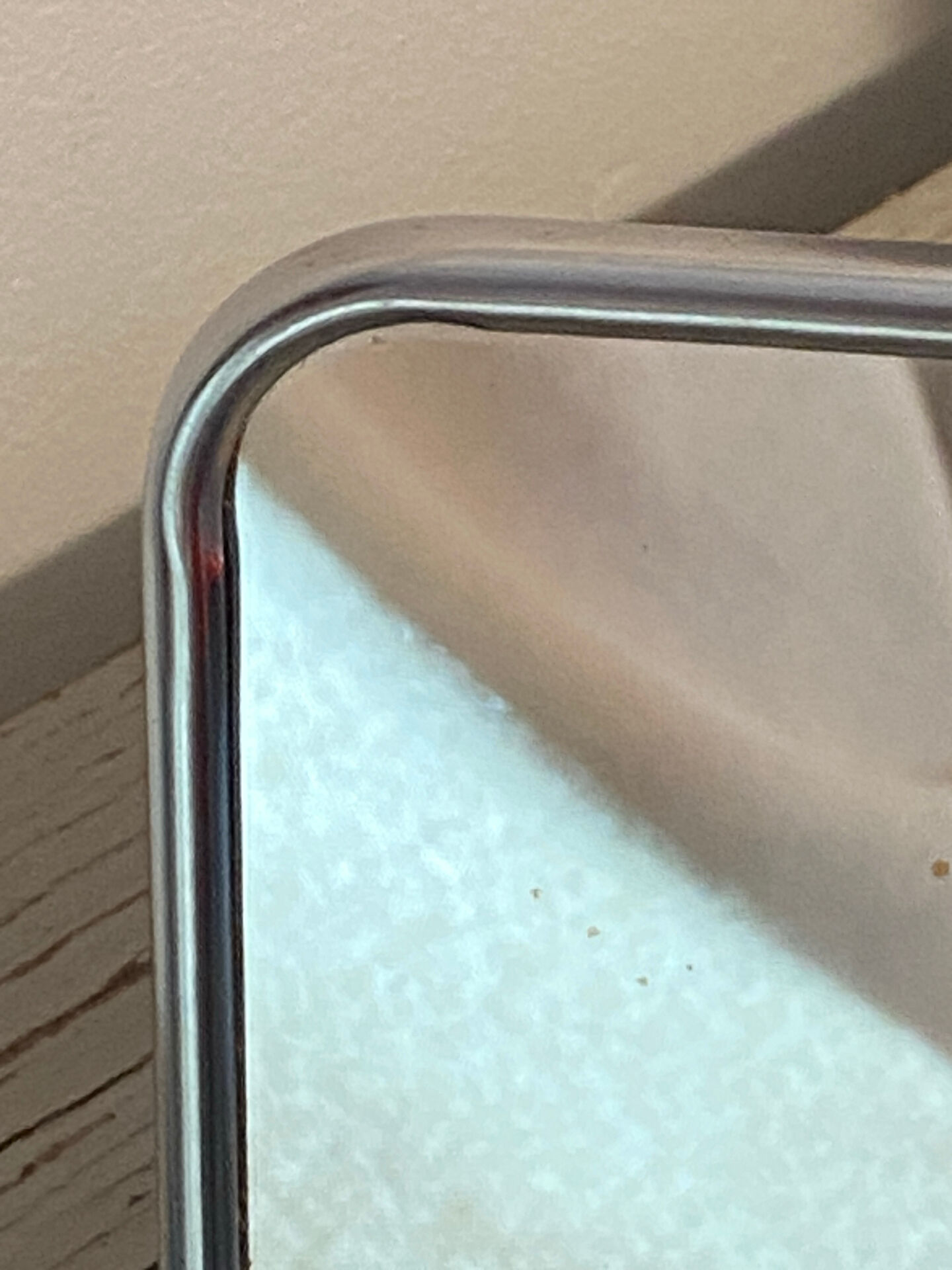 Silver-plated tabletop barber mirror