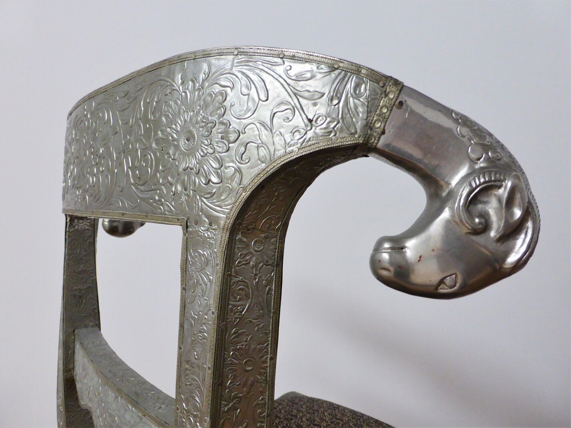 Vintage silver metal chair