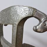 Vintage silver metal chair