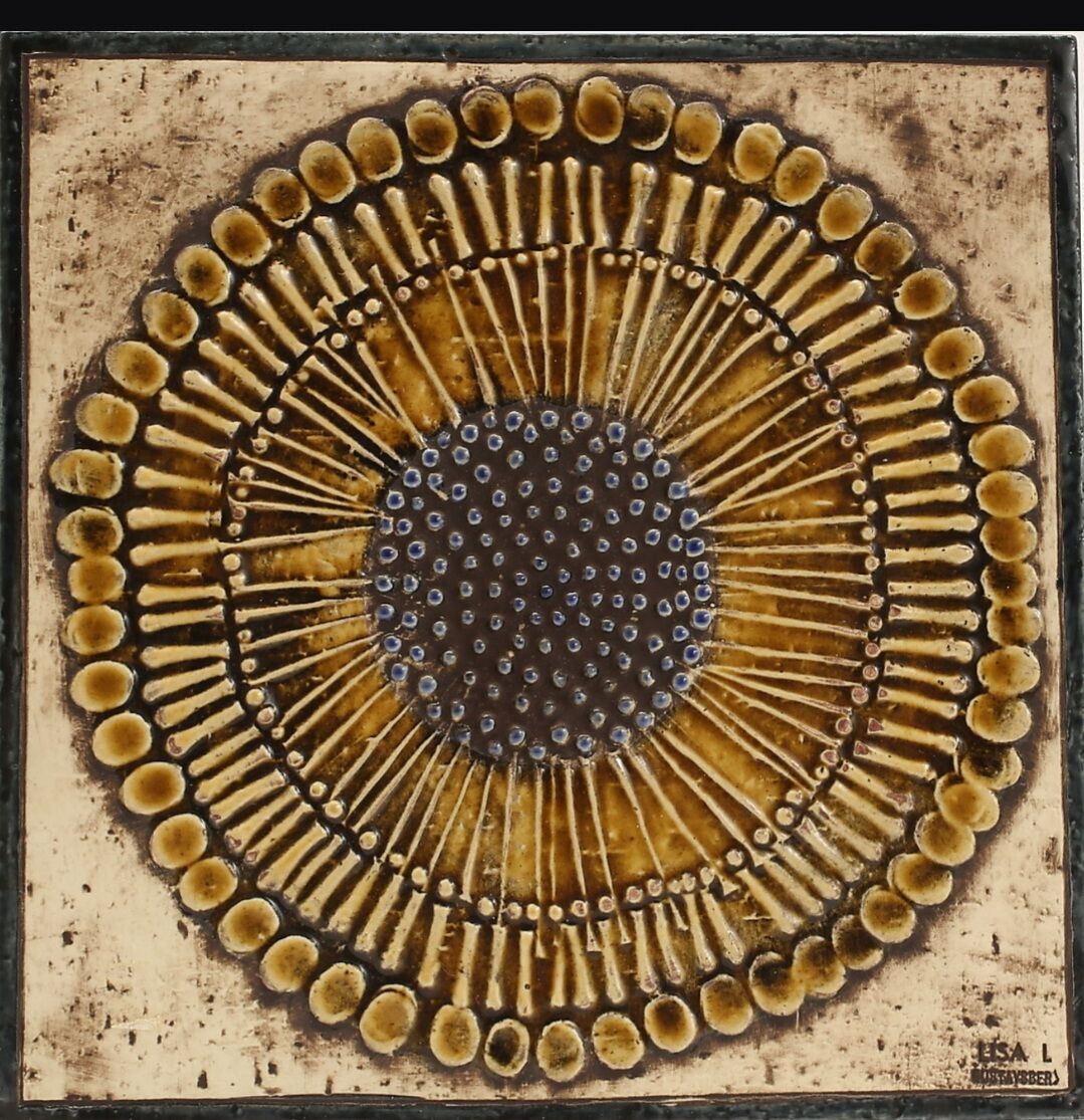 Lisa Larson tile series Unik "Sunflower" - Gustavsberg
