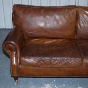 Balmoral 3-Seater Leather Sofa in Heritage Brown by Halo