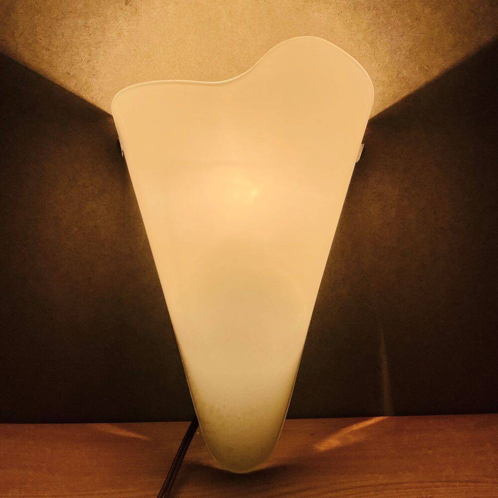 White  glass conical wall sconce lamp