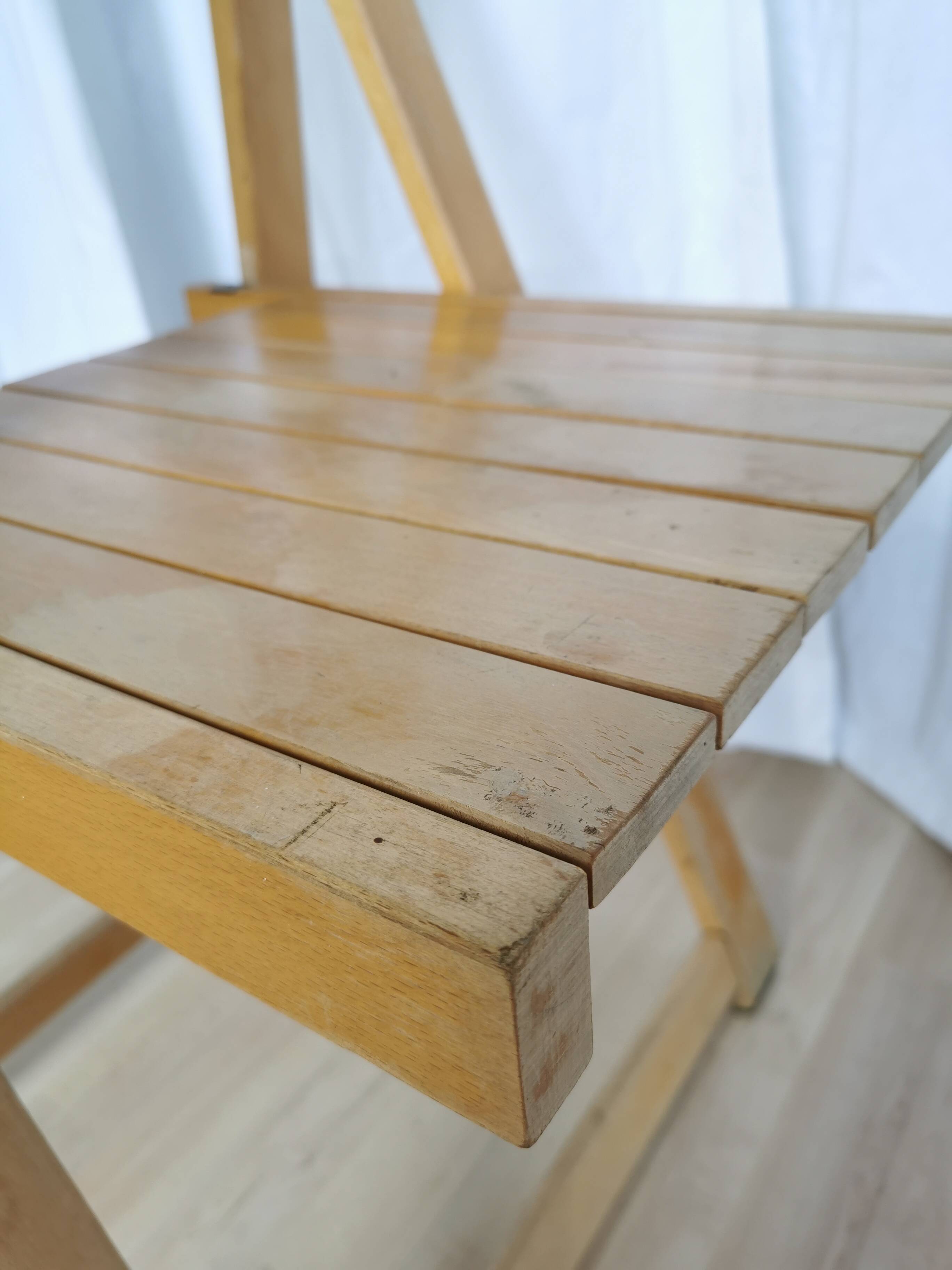 Vintage Trieste Folding Wooden Chair by Aldo Jacober, 1970s