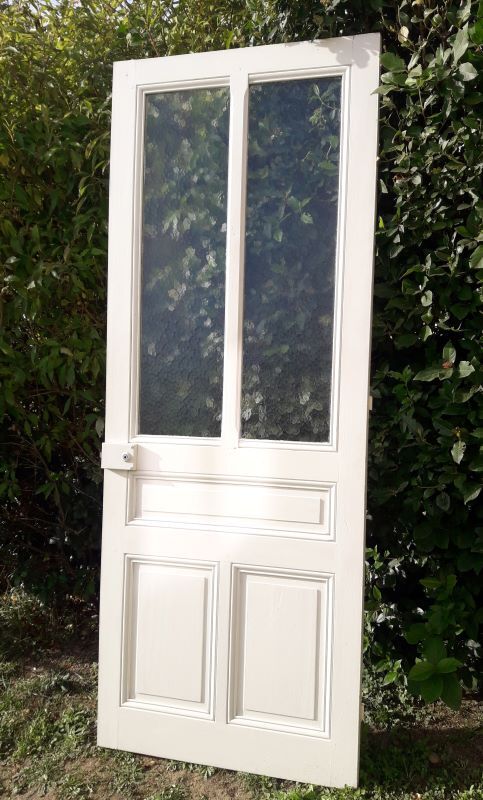 Old translucent glazed communication door 82.5x214.2cm (2)