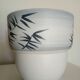 Paul MILLET in Sèvres - White & grey-blue vase - Black painted foliage