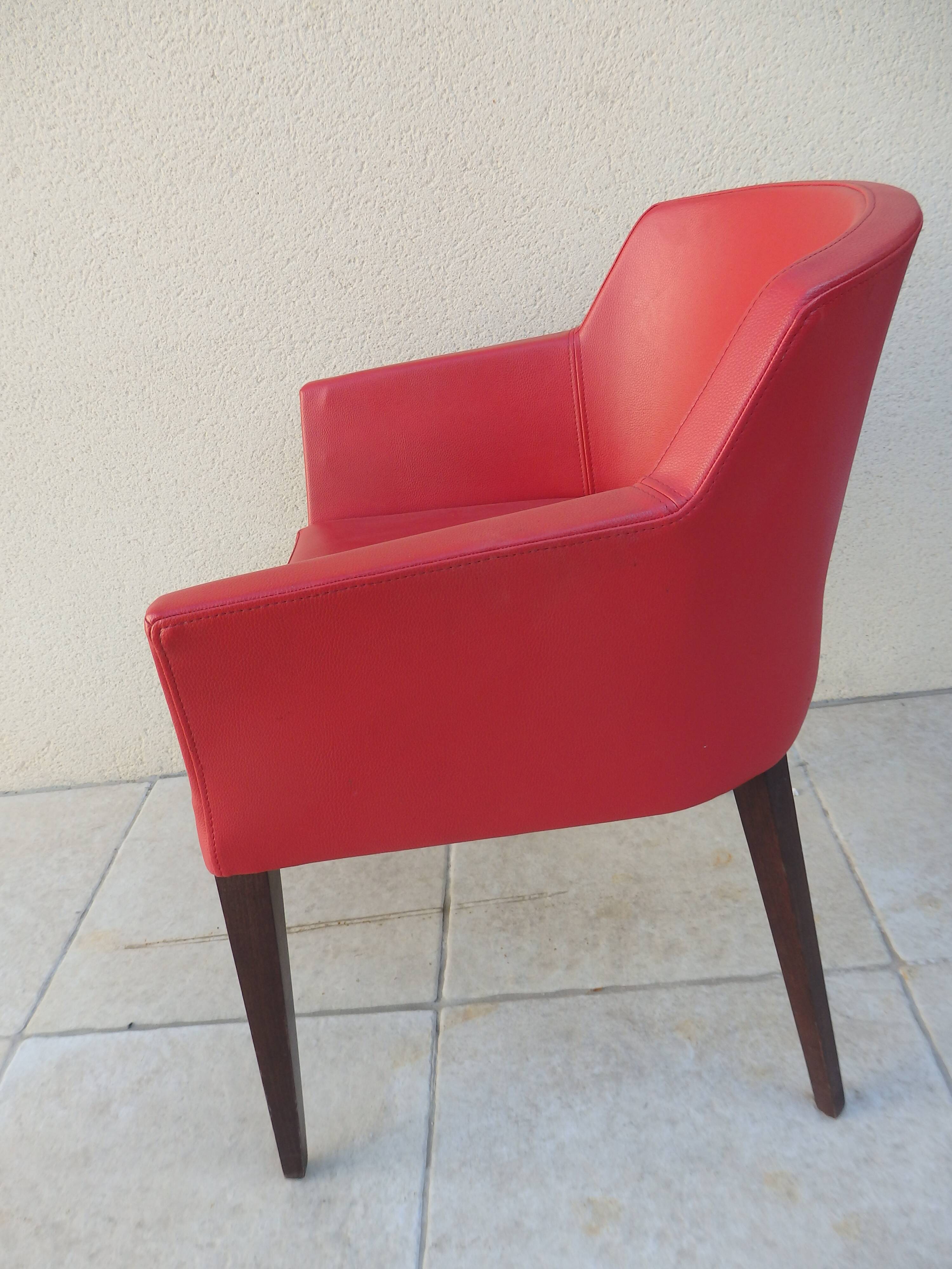 Fauteuil rouge mobitec design vintage