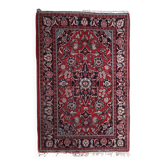 Handmade vintage Persian Hamadan rug 132cm x 196cm, 1950s