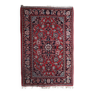 Handmade vintage Persian Hamadan rug 132cm x 196cm, 1950s