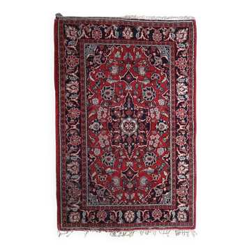 Handmade vintage Persian Hamadan rug 132cm x 196cm, 1950s