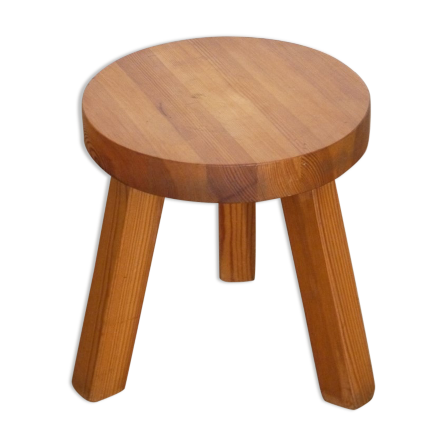 Vintage tripod wooden stool 1970