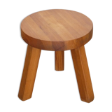 Vintage tripod wooden stool 1970