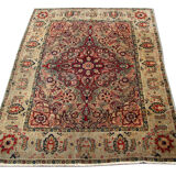 Handwoven antique persian carpet traditional wool area rug- 174x132cm