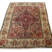 Handwoven antique persian carpet traditional wool area rug- 174x132cm