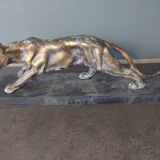 Sculpture lionne art déco