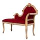 Louis XVI Red Velvet Hall Sofa 1950s France