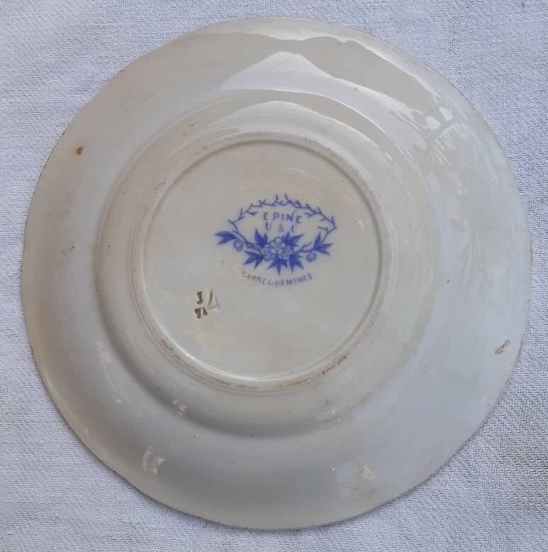 dessert plate Sarreguemines "thorn"