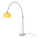 Lampadaire arc vintage chromé avec socle en pierre