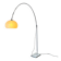 Lampadaire arc vintage chromé avec socle en pierre