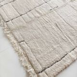 Moroccan Berber carpet beni ouarain ecru with black patterns engraved 298x202cm