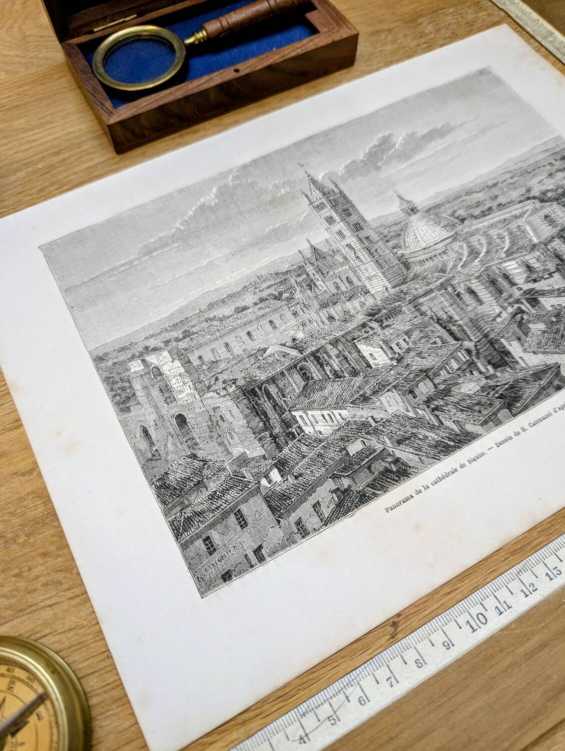 The Cathedral of Siena, Italy. Printed illustration from 1866.