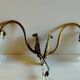 Swan neck wall lights in bronze and glass - early 20th century.