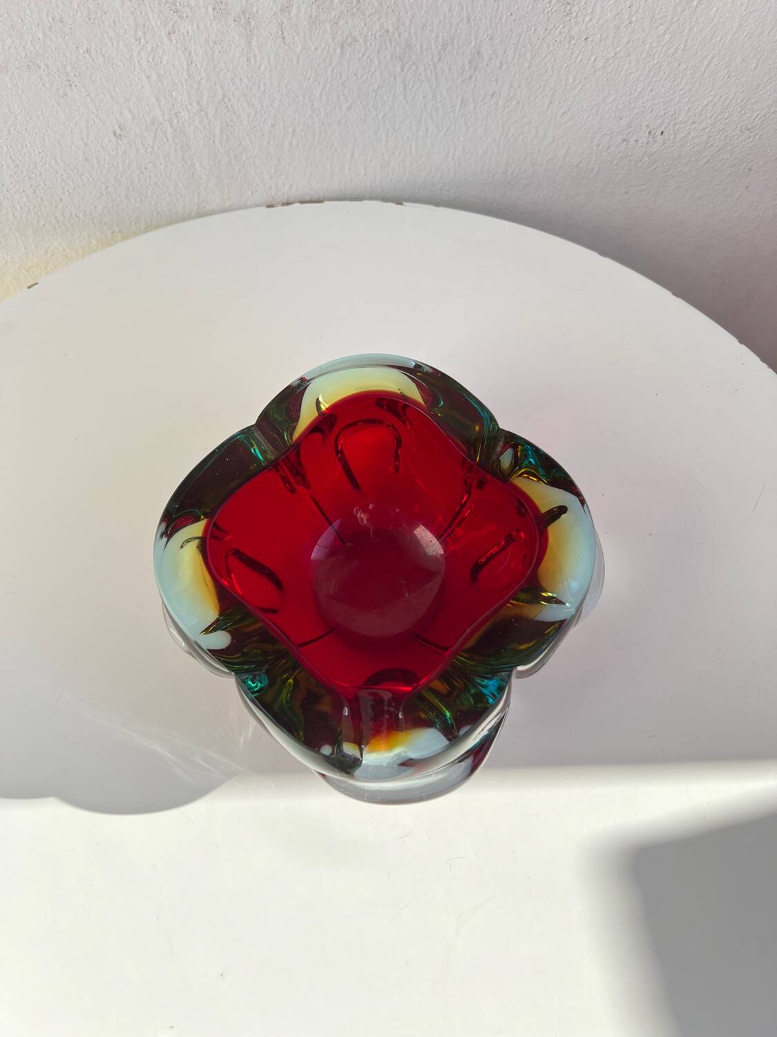 Large Murano glass ashtray / ashtray Sommerso