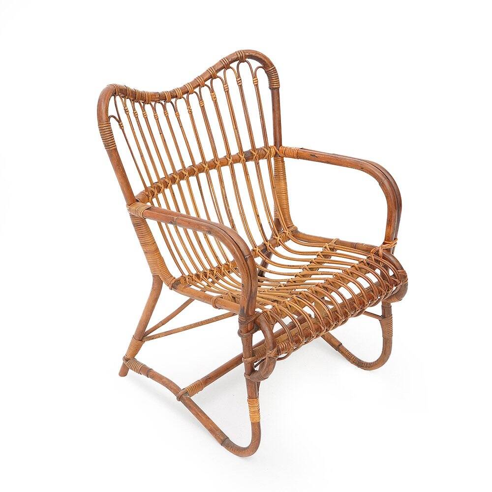 Rattan armchair, 1950s