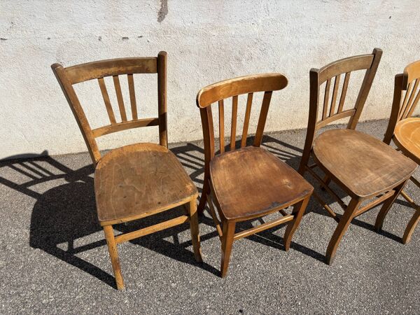 Set de 4 chaises bistrot dépareillées