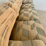 Ancien canapé Maralunga 3 places design italien des années 70 Cassina tissu patchwork