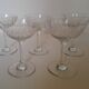 5 coupes à  champagne cristal Baccarat Magenta Grain De Riz